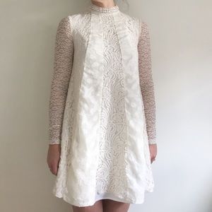 Anthropologie Cream Lace Dress